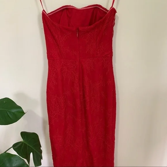 Michael Costello x Revolve Erika Dress in Red Lace sz XS - Picture 4 of 8